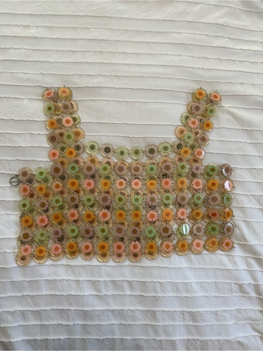 Dauphinette Neon Daisy Chainmaille Crop Top aso Hilary Duff Aso Blake Lively M - Picture 10 of 15